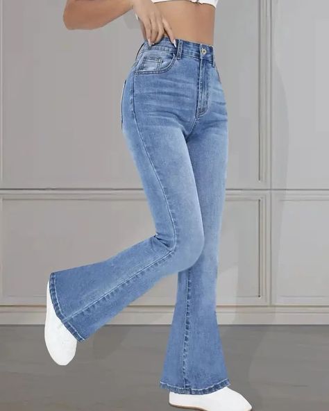 High Stretch Casual Bootcut Jeans, Slant Pockets Whiskering Denim Pants, Women's Denim Jeans & Clothing. #denimjeans #casualjeans Bootcut Jeans For Women, Bootcut Jeans Women, Women's Denim Jeans, Jeans For Women, Women Denim Jeans, Casual Jeans, Jean Outfits, Denim Pants, Bootcut Jeans