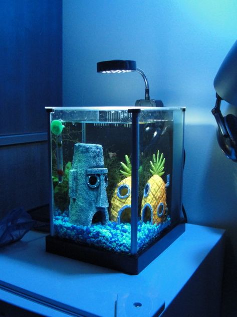 Spongebob Fish Tank, Fish Tank Themes, Cool Fish Tanks, Pineapple Under The Sea, Disneyland Pictures, Aquarium Ornaments, Cool Fish, Cartoon Fish, Two Fish