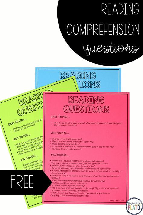 20 Fun Reading Comprehension Questions for Kids - Playdough To Plato Questions To Ask Kids, Guided Reading Questions, Reading Questions, Playdough To Plato, Questions For Kids, Reading Comprehension Kindergarten, Reading Tutoring, Elementary Learning, Reading Spot