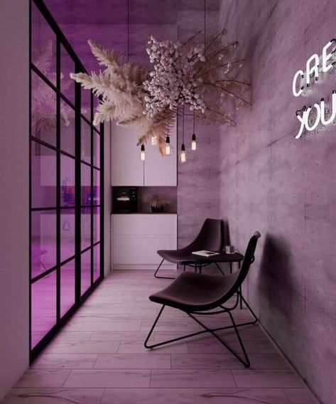 Salon Interior Design Purple, Purple Salon, Bridal Shop Decor, Makeup Studio Decor, Business Office Decor, Nail Salon Interior, Esthetician Room Decor, Esthetics Room, Spa Room Decor