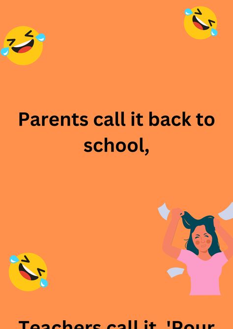 A funny joke about teachers and the stress they go through after school re-open, on a peach background. The image has text and various emoticons. Back To School Jokes, Jokes For Teachers, About Teachers, Hilarious Jokes, School Jokes, Teacher Jokes, Opening Day, First Day Of School, First Day