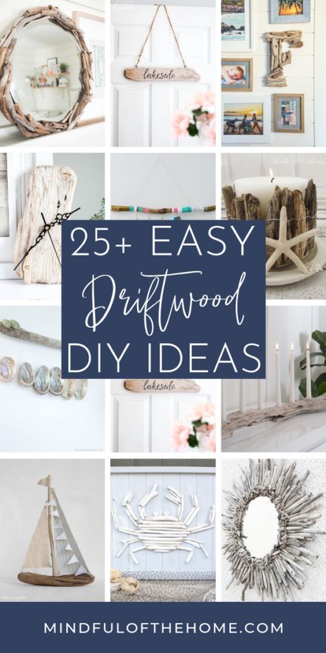 Looking for some driftwood DIY ideas for your next home decor project? Check out some of the best crafts and tutorials using driftwood that will be perfect for a coastal or boho home. #DIY #coastal #homedecor #crafts #driftwood #beach Things To Make With Driftwood, Driftwood Diy Ideas, Boho Home Diy, Driftwood Shelves, Coastal Diy, Beachy Crafts, Diy Driftwood, Driftwood Diy, Driftwood Art Diy