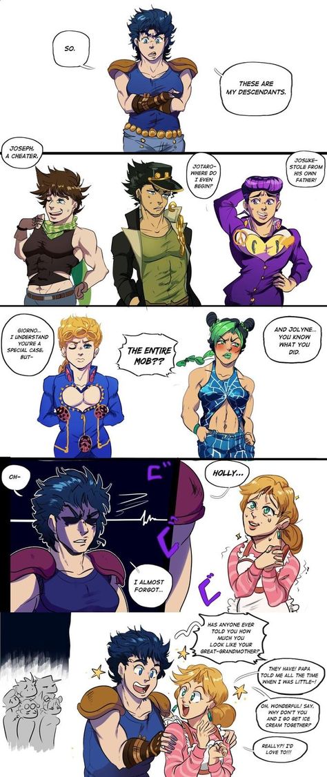 Jonathan meets his descendants | JoJo's Bizarre Adventure | Know Your Meme Jojo Jojo, Jonathan Joestar, Jojo's Adventure, Jojo Parts, Jojo's Bizarre Adventure Anime, Jojo Anime, Jojo Memes, Fan Comic, Jojo Bizzare Adventure