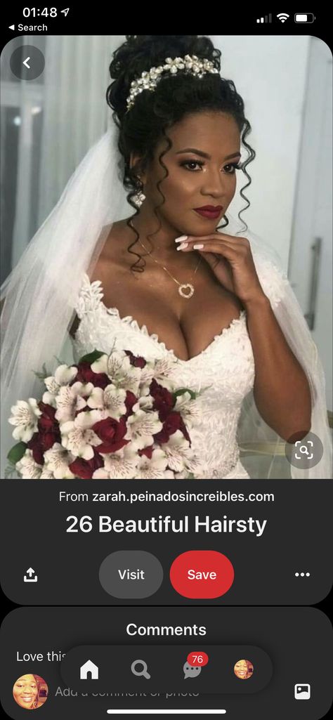 Wedding Bride Updo Hair With Veil, Wedding Hair Black Women Updo, Bridal Hair Updo Black Women, Wedding Hair Styles Black Women, Loc Wedding Hairstyles Brides, Wedding Black Hair, Bridal Hair Black Women, Bridal Hairstyles For Black Women, Wedding Hairstyles Natural Hair