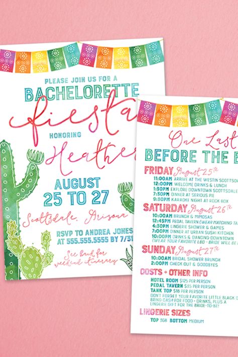 Final Fiesta Itinerary, Final Fiesta Bachelorette Invitation, Final Fiesta Bachelorette Itinerary, Final Fiesta Invitation, Bachelorette Inspiration, Fun Bachelorette Party Ideas, Cabo Bachelorette, Bachelorette Invites, Final Fiesta Bachelorette