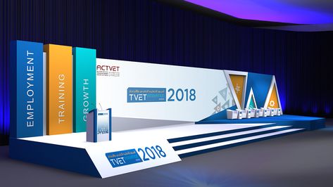 TVET Week on Behance School Stage Design, Backdrop Event Design, Event Backdrop Ideas, Backdrop Banner Design, Event Installation, Stage Backdrop Design, 3d Backdrop, Banner Design Ideas, Backdrop Event