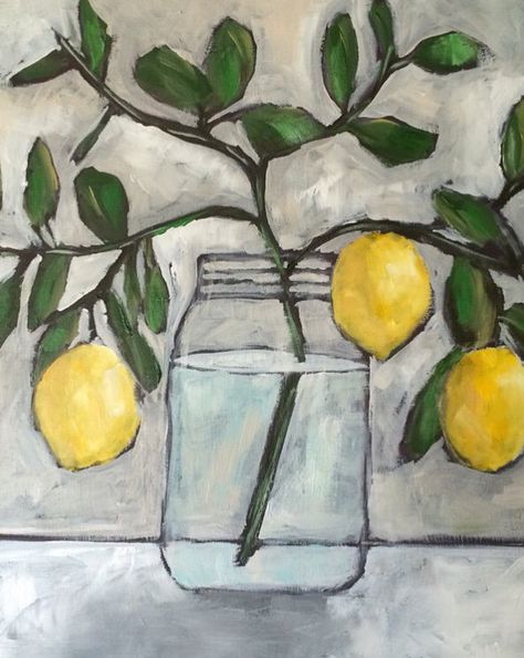 Art by Trish Jones | United States | Trish Jones Jar Of Lemons, Southern Artist, Branch Art, Still Life Art, Modern Art Abstract, 그림 그리기, Life Art, Floral Painting, Painting Inspiration