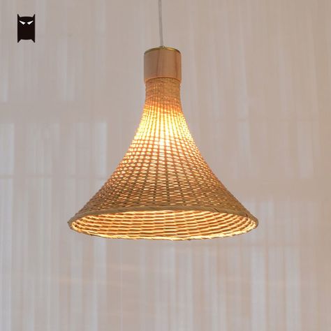 Soleilchat Delicate Bamboo Woven Wicker Rattan Pendant Light Fixture Rustic Country Vintage Hanging Ceiling Lamp Bar Coffee Shop Study Room Pendant Lighting Wicker, Coffee Shop Study, Hanging Lamps For Bedroom, Bamboo Ceiling, Wicker Pendant Light, Bamboo Decor, Hanging Lighting, Hanging Ceiling Lamps, Rattan Lamp