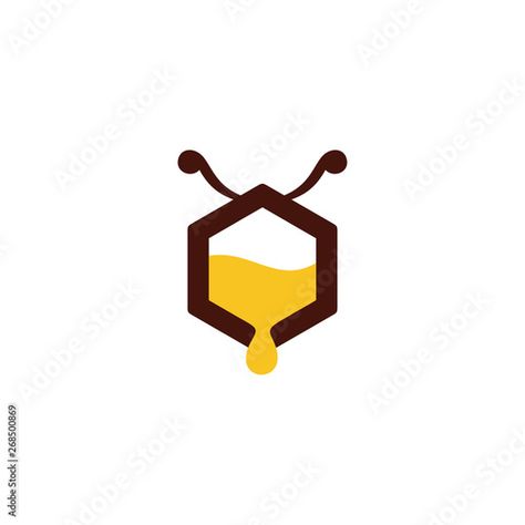 Stock Image: honey bee concept vector logo design Honey Logo Ideas, Bee Branding, Honeycomb Logo, Honey Bee Logo, Bee Logo Design, Duke Logo, Honey Dukes, Logo Moodboard, Bee Graphic