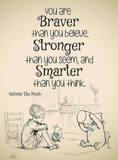 61 Inspirational Disney Quotes - "You are braver than you believe, stronger than you seem, and smarter than you think." - Christopher Robin Quotes Disney Inspirational, Disney Quotes Inspirational, Hercules Quotes, Inspirational Disney Quotes, Christopher Robin Quotes, Life Quotes Disney, Best Disney Quotes, Boy Girl Nursery, Child Boy