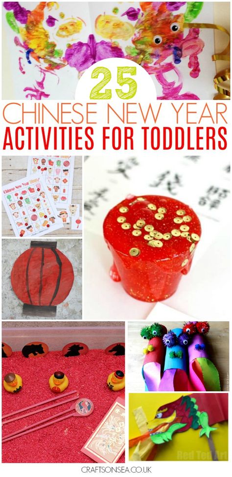 Fun Chinese New year activities for toddlers, over 25 simple ideas including crafts, sensory play, circle time activities, colouring pages and even a Chinese New Year themed game of bingo. Easy ideas to get preschoolers excited about the special day. #chinesenewyear #kidsactivities #preschool #toddler #earlyyears Chinese New Year Sensory Activities, Toddler Chinese New Year Crafts, Chinese New Year Sensory Bin, Chinese New Year Gross Motor Activities, Chinese New Year Crafts For Toddlers Easy, Chinese Activities For Preschool, Chinese New Year Craft For Toddlers, Chinese New Year Toddler Activities, Chinese New Year Early Years