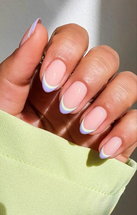 Double Line French Tip Nails Square, Double French Nails Square, Double French Tip Nails, Double French Nails, Cute Short Nails, Simple Acrylic, Subtle Nails, Nagel Tips, Simple Gel Nails