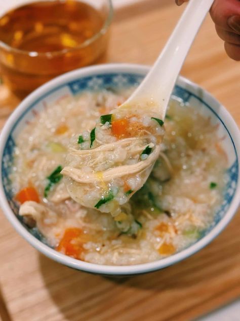 Homemade Chicken Congee - Tiffy Cooks Chicken Congee, Tiffy Cooks, Leftover Rotisserie, Asian Dinners, Leftover Rotisserie Chicken, Easy Asian Recipes, Easy Cooking Recipes, Rotisserie Chicken, One Pot Meals