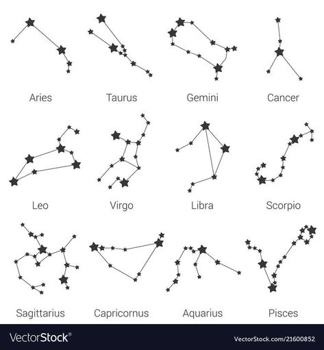 Aries And Libra Tattoo, Libra Illustration, Widder Tattoo, Constellations Zodiac, Leo Constellation Tattoo, Taurus Constellation Tattoo, Virgo Constellation Tattoo, Virgo Tattoo Designs, Sagittarius Aquarius