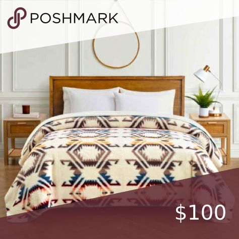 PENDLETON King White Sands Multi Sherpa Blanket Pendleton Bedding, Pendleton Throw, Pendleton Wool Blanket, Western Comforter Sets, Pendleton Blankets, Western Bedroom Decor, Western Bedding, Pendleton Blanket, Western Bedroom