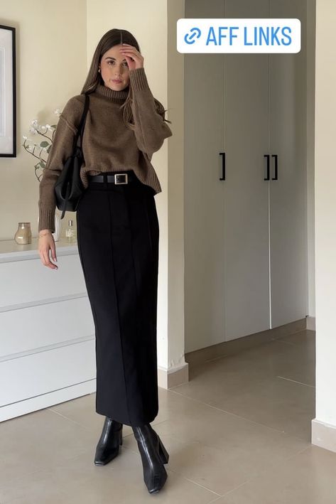 Fall Outfits 2025 Trends, Midi Winter Dress Outfit, Christmas Markets Outfit Ideas, Women Professor Outfit, Outfits Winter 2024 Women, Winter Graduation Guest Outfit, High Boots And Skirt Outfit, Burgundy Maxi Skirt Outfit, How To Layer Dresses For Winter