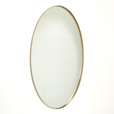 Elongated Oval Mirror-Brass Elongated Oval, Nickel Plating, Oval Wall Mirror, Global Views, Oval Mirror, Large Mirror, Beveled Mirror, Glass Cleaner, Floor Mirror