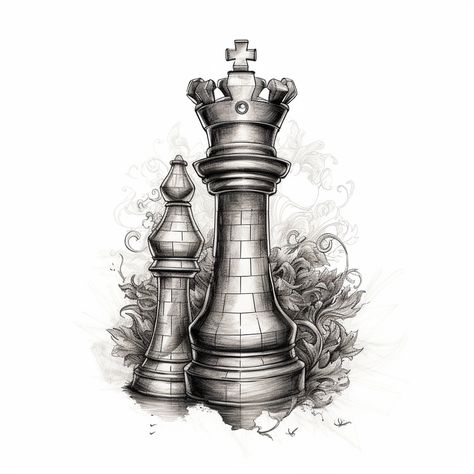 Chess King Drawing, King Chess Piece Drawing, Chess Tattoo Design, Tattoo Chess, Chess Piece Tattoo, Chess Tattoo, King Chess Piece, King Chess, Chess Shirts