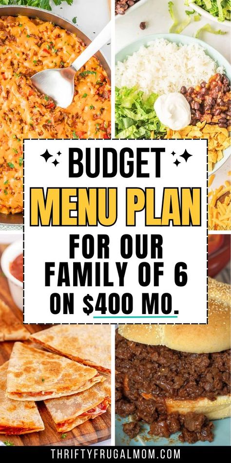 This budget menu plan shows the simple meals that our family of 6 has enjoyed recently. Loads of quick and easy recipe ideas that will inspire you as you plan your own weekly meals! Chicken Meals For Family, Poor Meals, Cheap Meals For Large Families, Weekly Meal Plan Family, Month Budget, Easy Weekly Meals, Cottagecore Recipes, Cheap Meal Plans, Family Meal Prep