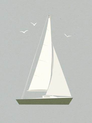 size: 12x9in Art Print: Sailboat Shapes I by Victoria Barnes : Sailboat Doodle, Sailboat Clipart, Sailboat Illustration, Whale Chart, Sailboat Drawing, Ideas Cuadros, Sailboat Wall Art, Wooden Sailboat, Sailboat Art