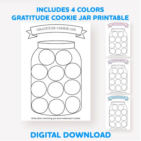 Gratitude Jar Printable for Kids Cookie Jar Mindfulness - Etsy UK Gratitude Jar For Kids, Gratitude Jar Printable, Jar Printable, Kids Mindfulness, Mindfulness Coloring, Gratitude Jar, Mindfulness For Kids, Printable Kids, Coloring Activity