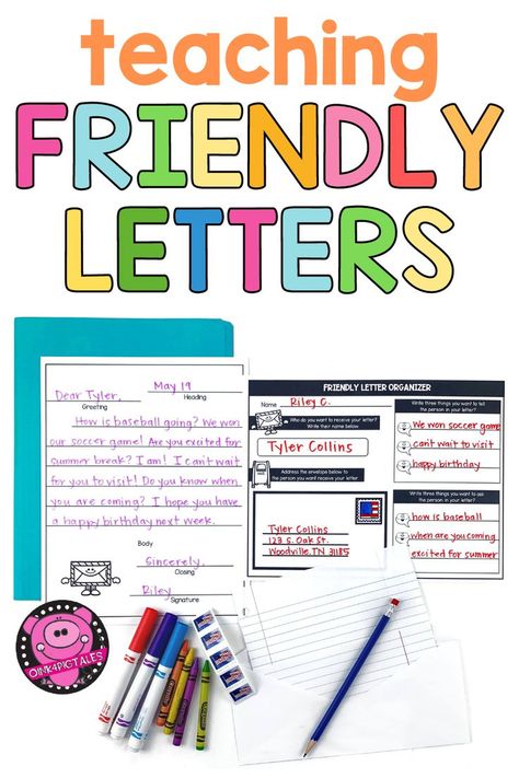 Looking for a fun way to help your students write friendly letters? Look no further than Oink4PIGTALES! In this blog, you'll learn the importance of learning to write friendly letters is fundamental for kids today. Plus, a FREEBIE for you that includes letter writing templates, graphic organizers, and writing activities that will get your students excited about writing. Happy letter writing! Letter Writing For Kids, Explanatory Writing, Friendly Letter Writing, Letter Writing Template, Picture Writing Prompts, Friendly Letter, Folder Games, Special Education Students, Free Teaching Resources