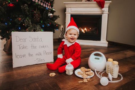 2 Month Thanksgiving Pictures, Real Life Elf On The Shelf Ideas, Elf On The Shelf New Baby Brother, Elf On The Shelf Ideas Baby Photoshoot, Baby Elf Photoshoot, Elf On The Shelf Pictures With Baby, Elf On Shelf Baby Pictures, Baby Dressed As Elf On The Shelf, Baby As Elf On The Shelf