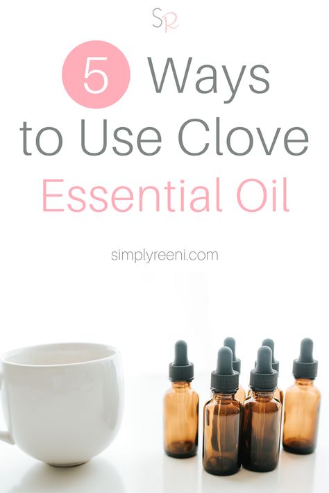 Clove essential oil has so many great therapeutic benefits due to its high antioxidant score (ranked number one among herbs and spices!). Here are 5 ways to use clove essential oil along with a diffuser blend recipe and an essential oil recipe for skin! Read now or pin for later! // www.simplyreeni.com Essential Oils For Face, Clove Essential Oil, Essential Oils Guide, Lime Oil, Clove Oil, Diffuser Blend, Oil Diffuser Blends, Herbs And Spices, Organic Essential Oils