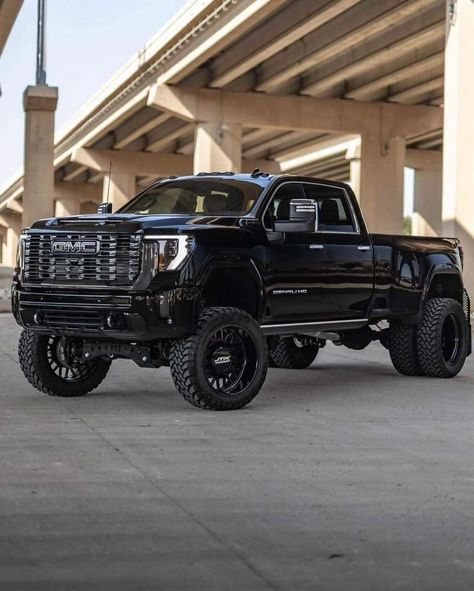 Gmc Sierra 3500 Dually, Lifted Dually Trucks, Gmc Sierra Lifted, Pretty Trucks, Lifted Dually, Gmc Denali Truck, Blacked Out Cars, Denali Truck, Trucks Lifted Diesel