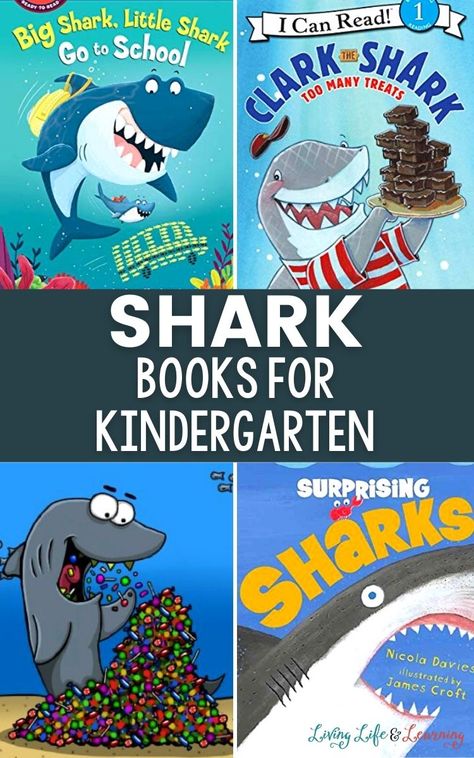 Shark Books for Kindergarten Clark The Shark, Books For Kindergarten, Shark Books, Shark Activities, Pet Shark, Shark Craft, Shark Facts, Sea Stories, Ocean Activities