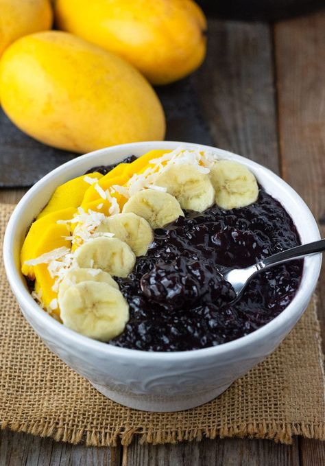 Black Rice Dishes, Black Rice Pudding Coconut Milk, Black Rice Recipes, Black Rice Bowl, Cooking Black Rice, Black Rice Recipe, Black Rice Pudding, Rice Salads, Yummy Rice