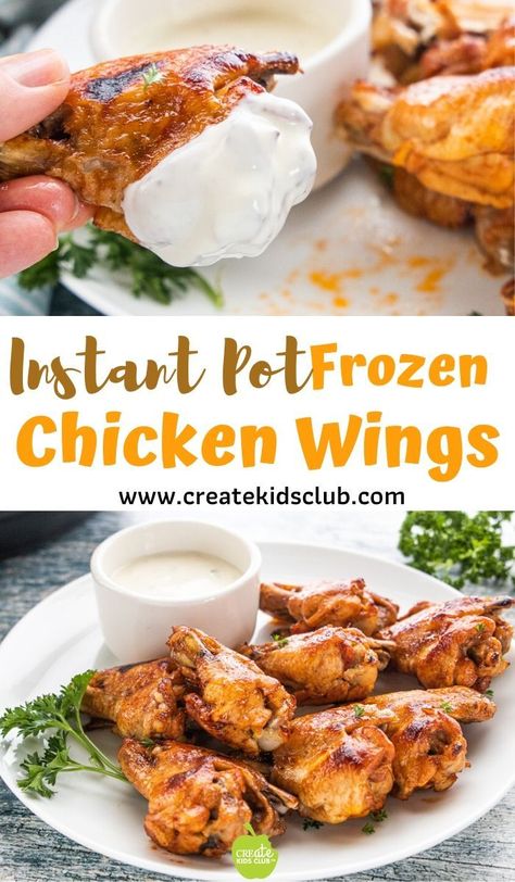 The BEST Easy Instant Pot Chicken Wings made from frozen chicken are simple to make and taste amazing. These bbq wings can be made spicy or not too spicy by adjusting the ingredients in the honey bbq sauce. #createkidsclub #instantpotchickenwings #instapotchickenwingrecipe #easychickenwingrecipe #instantpotbbqchickenwings #frozenchickenwings #healthychickenwingrecipe Chicken Wings From Frozen, Wings From Frozen, Instant Pot Frozen Chicken, Instant Pot Chicken Wings, Easy Chicken Wing Recipes, Frozen Chicken Wings, Cooking Frozen Chicken, Bbq Chicken Wings, Honey Bbq Sauce