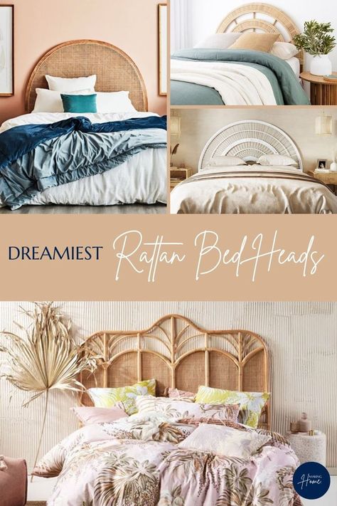 Beautiful rattan bedheads in Australia Rattan Bedhead, Bed Heads, Black Rattan, Rattan Bed, Rattan Headboard, Queen And King, Bed Head, Headboards, White Wash