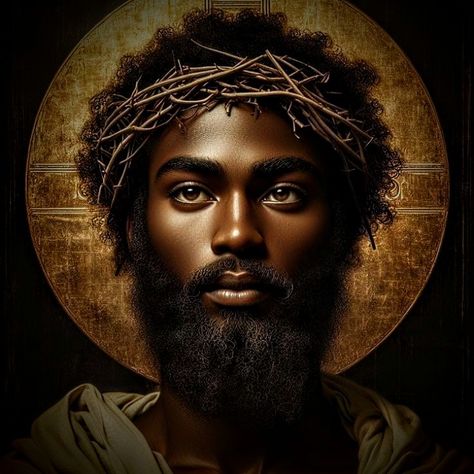 Black Yeshua, Black Jesus Tattoo, African Jesus, Black Jesus Christ, Black Power Art, Egypt Concept Art, Africa Art Design, Soulful Art, Son Of Man