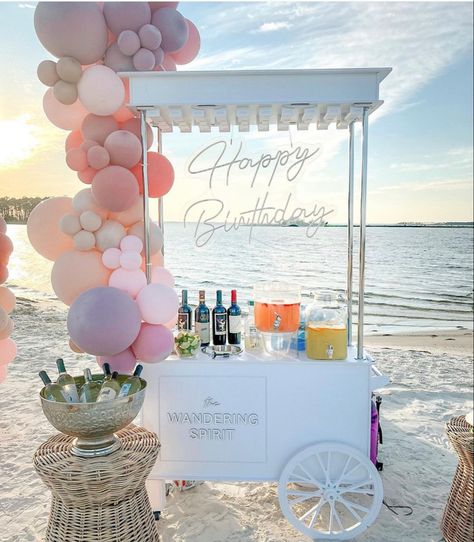 Champagne Bar Cart Wedding, Mimosas On The Beach, Champagne Cart With Balloons, Backyard Bar Setup For Party, Champagne Cart Mimosa Bar, Mimosa Cart Bar, Party Carts Ideas, Champagne Cart Ideas, Champagne Cart Wedding