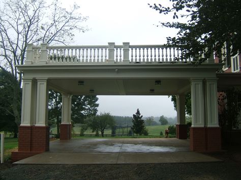 Porte-Cochere - Traditional - Garage - Other - by TC 2 Design, Inc | Houzz Detached Porte Cochere, Porte Cochere Driveway, Colonial House Exteriors, Screened In Deck, Garage Addition, Carport Designs, Porte Cochere, Wainscoting Panels, Farm Houses