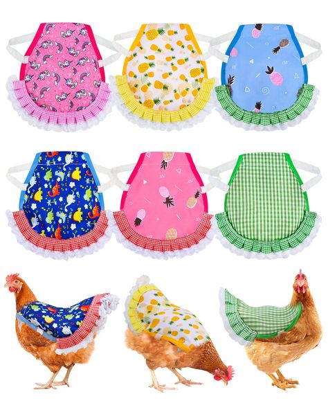 PRICES MAY VARY. 【Comfy Quality Material】The chicken saddle made of cotton fabrics with soft and comfortable elastic bands are suitable for different types of hens，the hens apron is waterproof and the elastic flexible enough for repeated use. 【Chicken Saddle 】You will recieve 6 pieces chicken saddles，the length is 8.4inch/21.5cm，wide 7.48inch/19cm. 【Lifelike Prints Hen Chicken Wings Protector】The Hen Apron with Elastic Strap Protector can protect the chicken back from scratching by the claws of Kitchen Towels Diy, Sewing Animals, Chicken Clothes, Chicken Saddle, Chicken Aprons, Diy Sewing Gifts, Chicken Crafts, Diy Towels, Hen Chicken