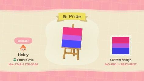 Flag Animal Crossing, Qr Code Books, Flag Code, Bisexual Pride Flag, Library Book Displays, Bi Flag, Bisexual Flag, Preschool Bulletin Boards, Animal Crossing Qr Codes Clothes