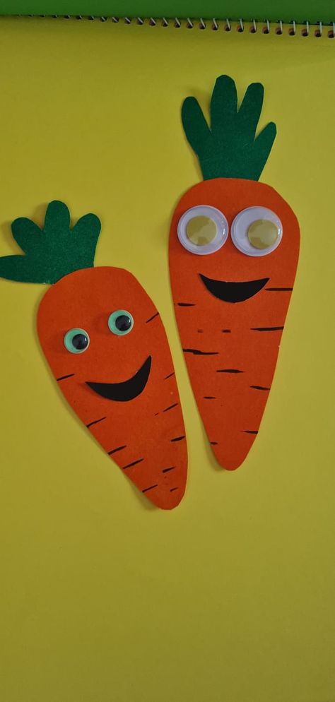 Carrot Crafts For Kids, Carrot Craft Preschool, Vegetables Crafts For Kids Preschool, Orange Crafts Preschool, C Is For Carrot, Carrot Craft, Easter Art Project, Vegetable Crafts, Orange Craft