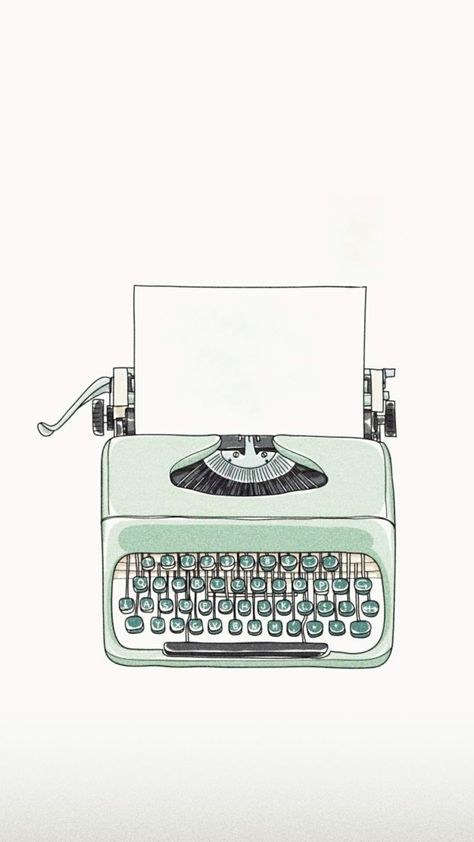 Watercolor Typewriter, Typewriter Painting, Typewriter Wallpaper, Typewriter Drawing, Digital Humanities, Drawing Wallpaper, Vintage Drawing, Still Life Drawing, Pattern Images