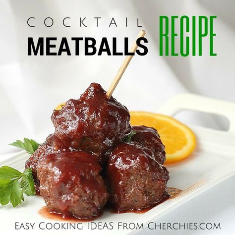 Easy Entertaining! Cocktail Meatballs Recipe  Quick to make! With just 3 ingredients, this simple to make meatball recipe  is perfect for entertaining and a party favorite.  Ingredients:      * 8 oz.  Cherchies® Cranberry Hot Pepper Jam (Cherchies® Strawberry Hot       Pepper Jam or Cherchies® Cherry Hot Pepper Jam would also work)     * 12 oz. Chili Sauce     * 1 1/2 lbs. small frozen meatballs  Preparation:  Mix Cherchies® Cranberry Hot Pepper Jam (if you prefer sweeter meatballs,  try Cher... Jam Meatballs, Hot Pepper Jam, Cocktail Meatball Recipes, Sweet Meatballs, Horderves Appetizers, Pepper Jam, Ground Beef Recipes Mexican, Cocktail Meatballs, Meatball Recipes Easy