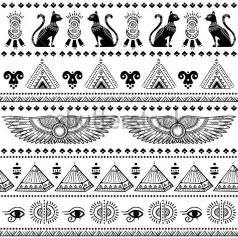 Egyptian tattoo flash sheet line boarder Ancient Egyptian Design, Egypt Symbols, Egyptian Pattern, Pattern Tattoos, Egyptian Design, Ancient Egyptian, Egypt, Tattoos, Pattern