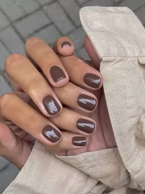 Fall Nail Colors Brown 24 Ideas: Embrace the Warmth of Autumn Brown Dip Nail Colors, Short Nail Fall Ideas, Brown Gel Nails Ideas, Cool Short Nails Design, Brown Nails Dip, Fall Dip Colors, Brown Gel Nails Short, Brown Dip Nails, 2024 Fall Nail Colors