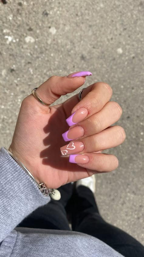 Nails Lilla, Purple Nails, Nude Nails, French Nails, Fashion Nails, Stylish Nails, Nails Inspiration, Cute Nails, Nail Inspo