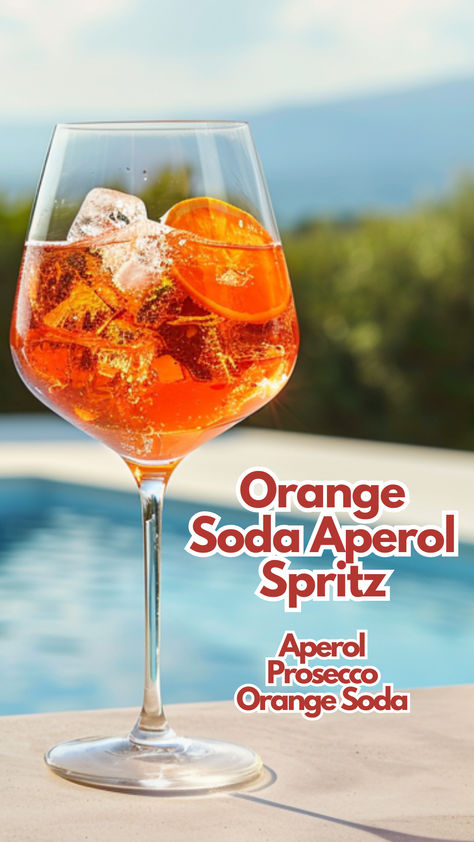 Orange Soda Aperol Spritz Aperol Cocktails, Spritz Cocktails, Cocktail Cards, Poolside Cocktails, Easy Summer Cocktail Recipes, Aperol Spritz Recipe, Easy Summer Cocktails, Orange Cocktail, Spritz Cocktail