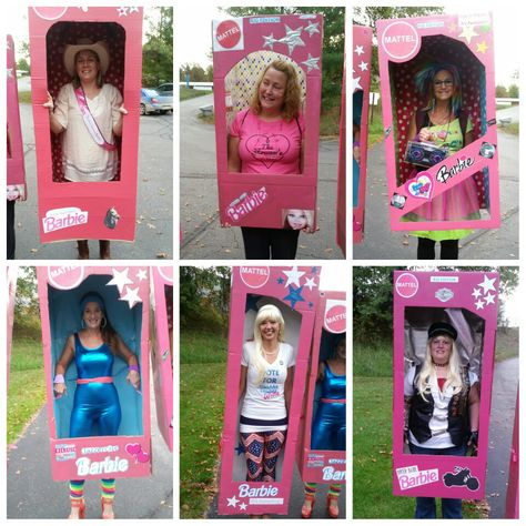 Perfect Barbie Costume.  Our department at work chose this theme and it was perfect, we all made our own  box and came up with our own Barbie.  Came together great. Barbie Trunk Or Treat, Barbie Box Costume, Barbie Themed Outfits, Pictures Of Barbie Dolls, Boxing Halloween Costume, Office Halloween Costumes, Company Halloween, Barbie Halloween Costume, Box Costumes