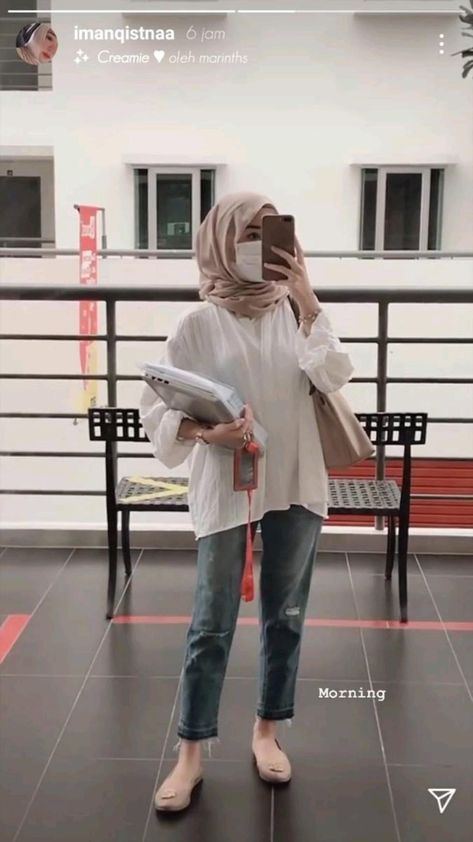 Kuliah Outfit, Outfit Ngampus, Fesyen Islam, Outfit Hijab Casual, Street Hijab Fashion, Muslim Outfits Casual, Hijab Style Casual, Hijabi Fashion Casual, Casual Hijab