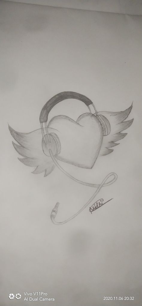 Cool Heart Drawings, Heart Pencil Drawing, Drawing Heads, Sketch Pencil, Head And Heart, Heart Drawing, Memorial Tattoos, Heart Images, Beautiful Heart