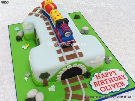 Thomas Tank Engine Cake, Thomas The Tank Engine Cake, Number One Cake, Thomas Tank Engine, Thomas Cakes, Train Birthday Cake, Thomas Birthday, Train Cake, 2 Birthday Cake