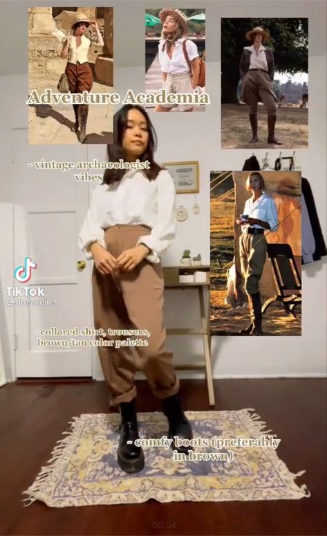 Engineer Clothes Women, Natural History Museum Outfit, Adventure Academia Outfits, Archeology Outfit Women, Archeologist Outfit Women, Archeology Aesthetic Outfit, Indiana Jones Inspired Outfit, Archeology Outfit, Archaeology Aesthetic Outfit